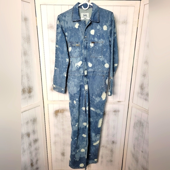 NWT Lee Union-Alls Women's  Coverall  Denim Splatter - Picture 2 of 11